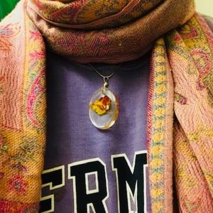 fall leaf resin necklace